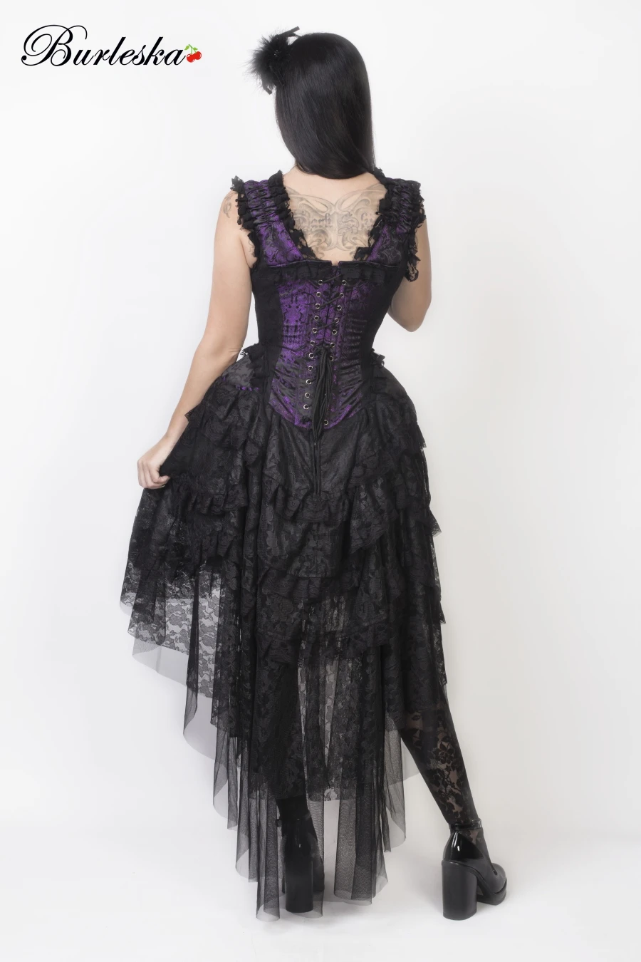Robe Gothique BURLESKA 'ophelie Pourpre' 4 Robe Gothique BURLESKA 'ophelie Pourpre' – Image 2