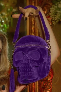 Sac Violet KILLSTAR 'grave Digger' -Vêtements Gothiques Boutique plum grave digger handbag x1600 900