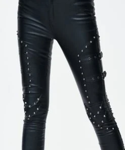 Pantalon Slim DEVIL FASHION Look Cuir -Vêtements Gothiques Boutique pt05631 900