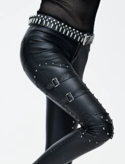 Pantalon Slim DEVIL FASHION Look Cuir -Vêtements Gothiques Boutique pt05651 900