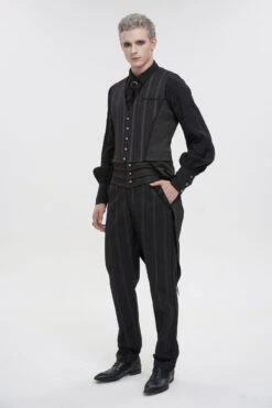 Pantalon Victorien Noir DEVIL FASHION 'Modares' -Vêtements Gothiques Boutique pt189011 900