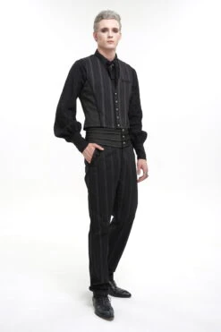 Pantalon Victorien Noir DEVIL FASHION 'Modares' -Vêtements Gothiques Boutique pt189012 900