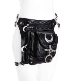 Sacoche Gothique En Cuir Vegan -Vêtements Gothiques Boutique restyle lunar holster bag gothic utility bag re lunar holster bag lunar holster 4