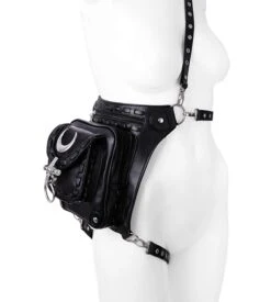 Sacoche Gothique En Cuir Vegan -Vêtements Gothiques Boutique restyle lunar holster bag gothic utility bag re lunar holster bag lunar holster 5