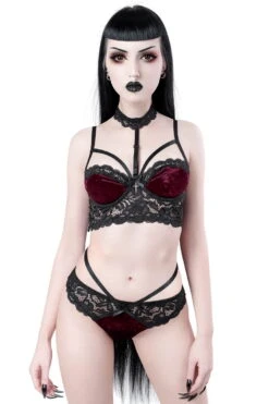 Soutien-gorge Gothique KILLSTAR 'ruby' -Vêtements Gothiques Boutique ruby velvet bralet set b x1600 900