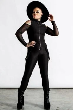 Haut Manches Longues KILLSTAR 'scarah' -Vêtements Gothiques Boutique scarah long sleeve top e x1600 900