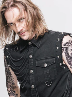 Chemise Goth Rock Sans Manches -Vêtements Gothiques Boutique sht0074 1000