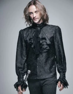 Chemise Gothique Victorienne Noire