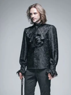 Chemise Gothique Victorienne Noire -Vêtements Gothiques Boutique sht01001 3 1000