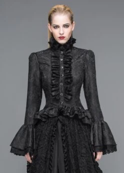 Chemisier Gothique Noir DEVIL FASHION -Vêtements Gothiques Boutique sht017013964028165 4 900