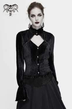 Chemise Velours DEVIL FASHION 'melisenda' -Vêtements Gothiques Boutique sht0608 900