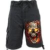Bermuda SPIRAL 'Skull Blast' -Vêtements Gothiques Boutique skull blast vintage cargo shorts black plain1 900