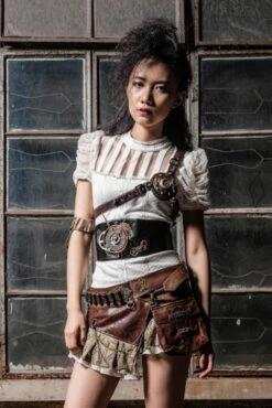 Ceinture Steampunk Noire RQBL -Vêtements Gothiques Boutique sp072bk7 900