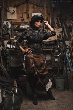 Ceinture Steampunk Noire RQBL -Vêtements Gothiques Boutique sp072bk9 900