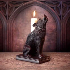 Bougeoir ALCHEMY GOTHIC 'Ulula Noctis' -Vêtements Gothiques Boutique ulula noctis wolf candlestick 900