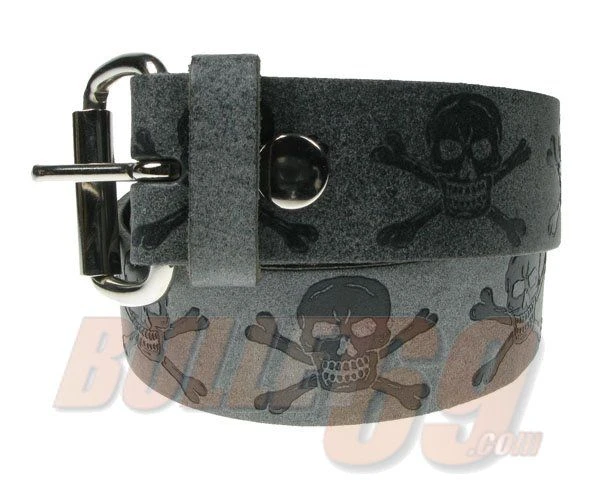 Ceinture Gothique Cuir 'grey Skulls' 3 Ceinture Gothique Cuir 'grey Skulls'