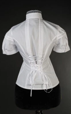 Chemisier Victorien Blanc -Vêtements Gothiques Boutique white edwardian blouse 4 900