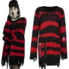 Pull Oversize PUNK RAVE 'red Moon' -Vêtements Gothiques Boutique wm063rd 900