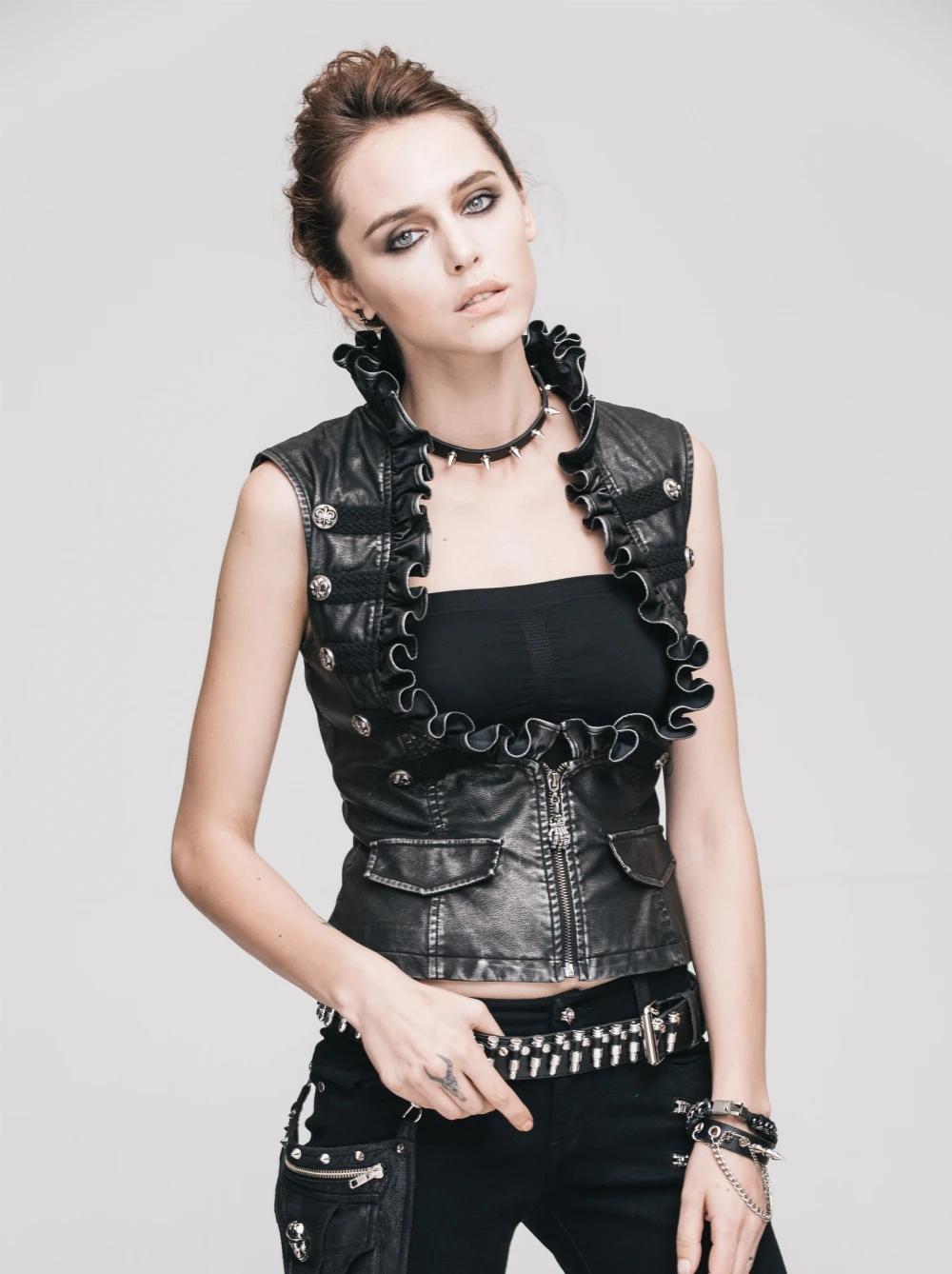 Blouson Goth Rock Sans Manches DEVIL FASHION 5 Blouson Goth Rock Sans Manches DEVIL FASHION – Image 3