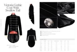 Veste Gothique Homme Queue De Pie 'baron Noir' -Vêtements Gothiques Boutique y 593
